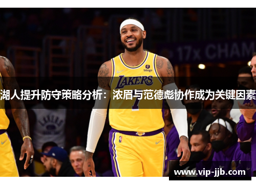 湖人提升防守策略分析：浓眉与范德彪协作成为关键因素